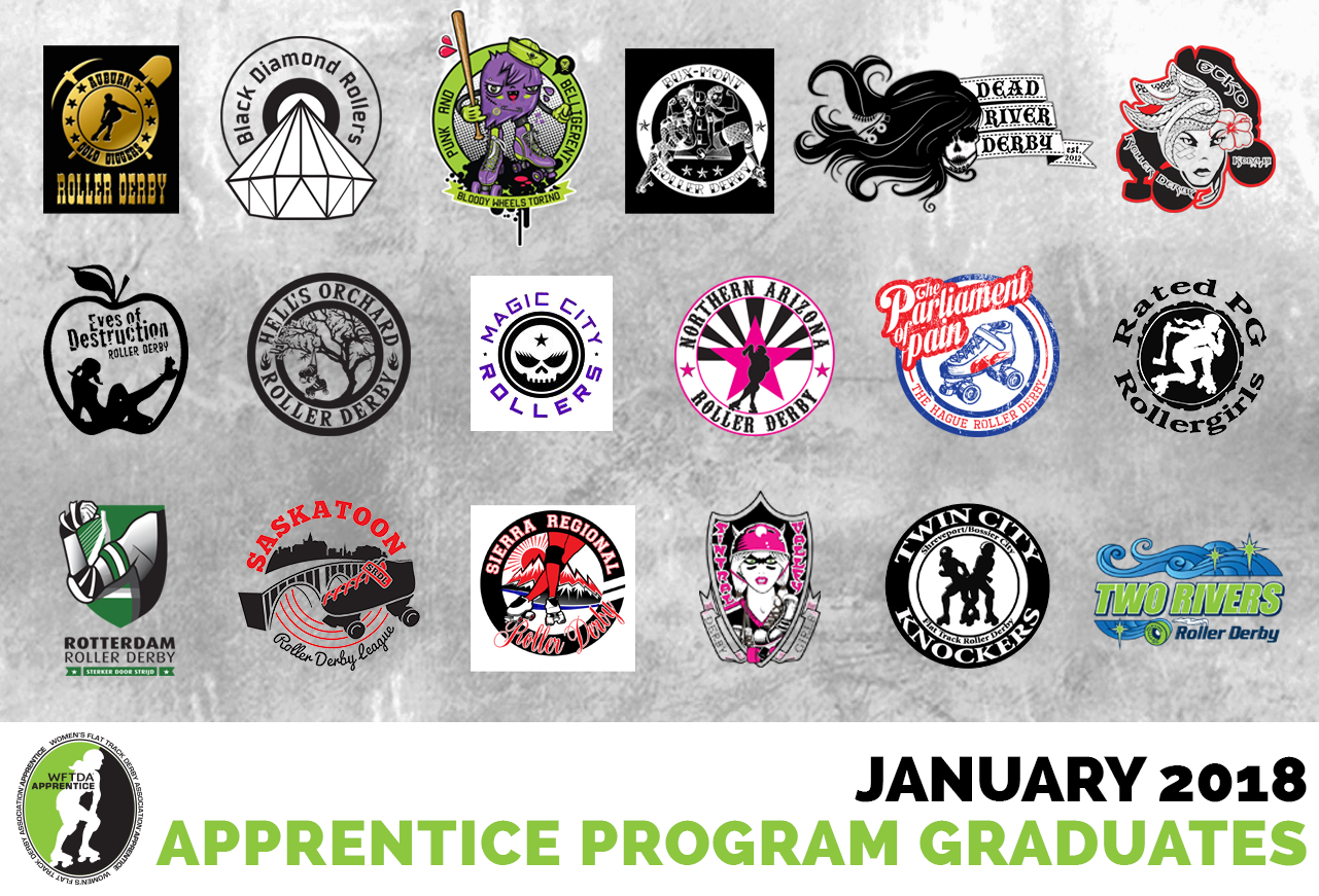 January 2018 WFTDA Apprentice Program Graduates