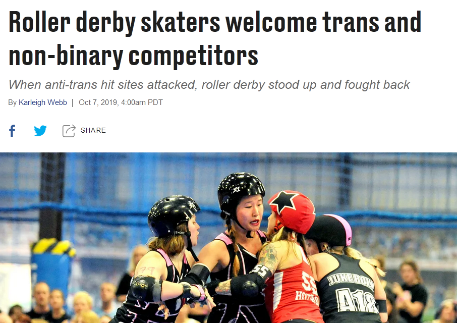 Roller derby skaters welcome trans and non-binary competitors
