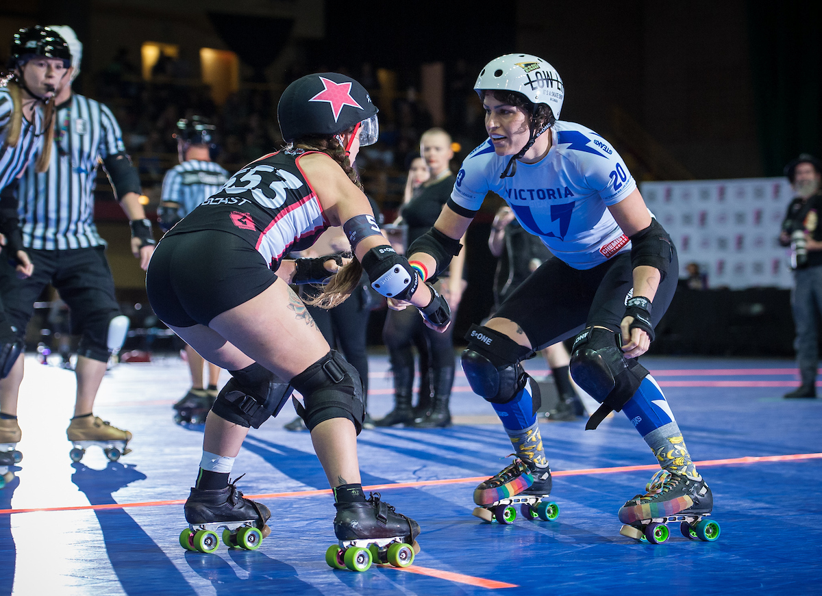 Gotham vs Victoria in Game 9 of the 2019 International WFTDA Championships