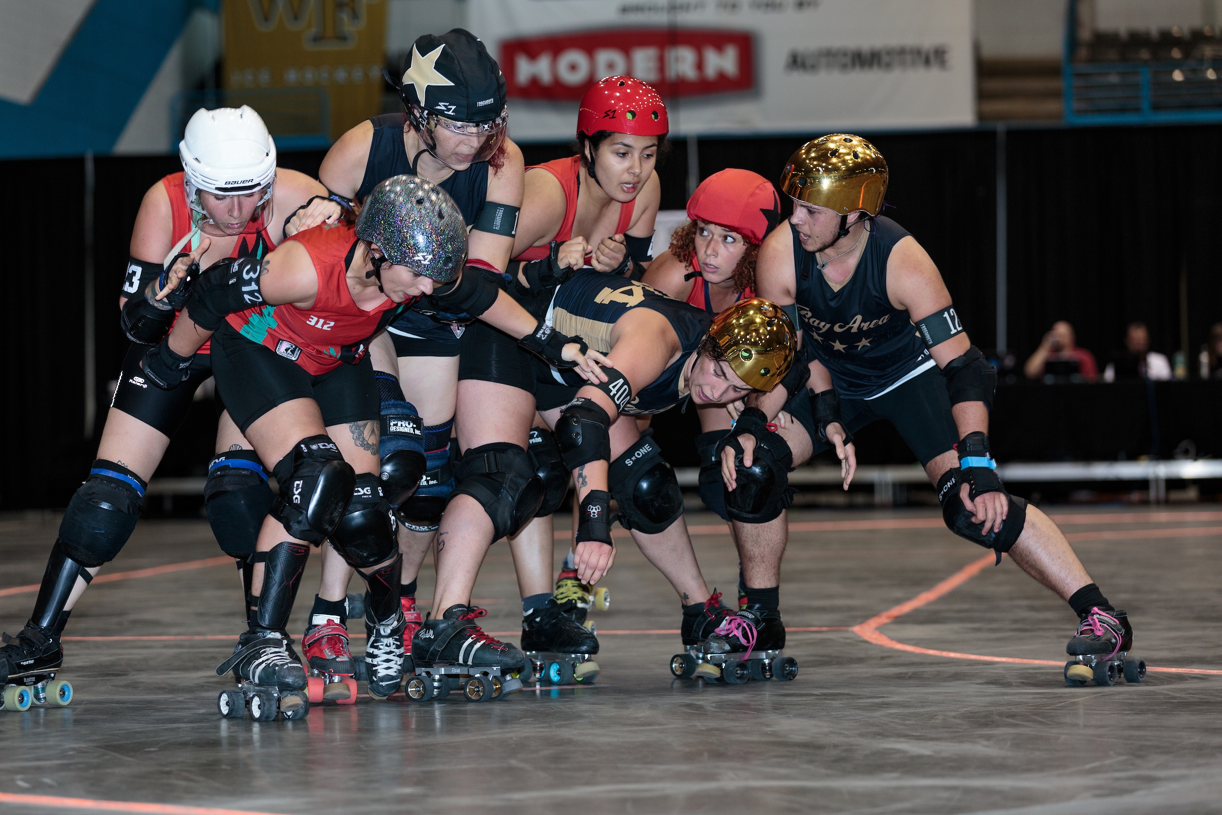 Lomme vs Bay Area in Game 9 of the 2019 International WFTDA Playoffs: Winston-Salem