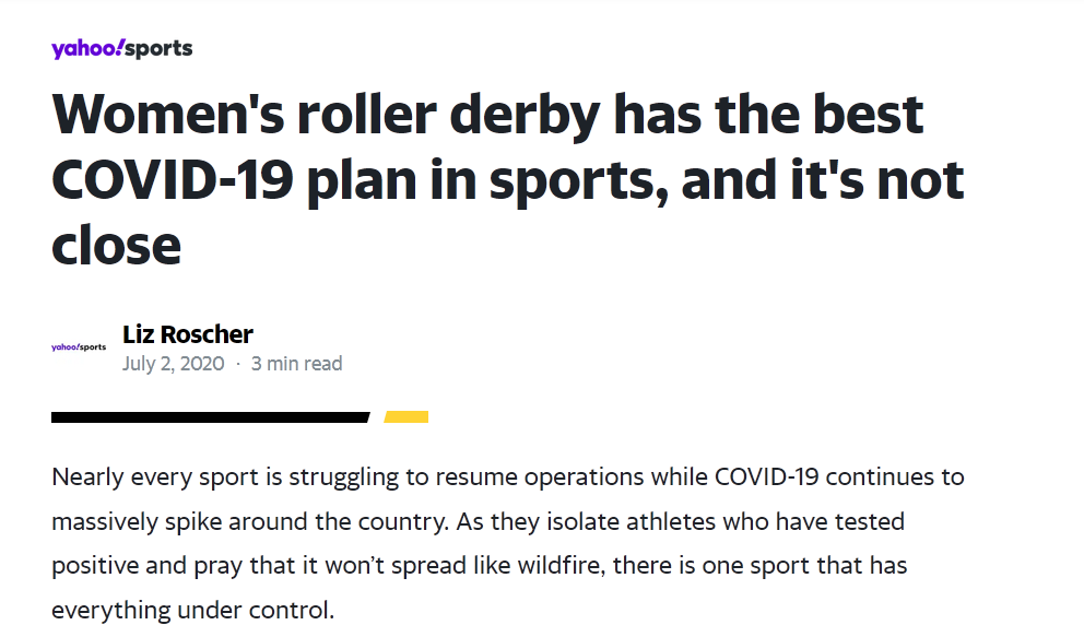 Women’s roller derby has the best COVID-19 plan in sports, and it’s not close